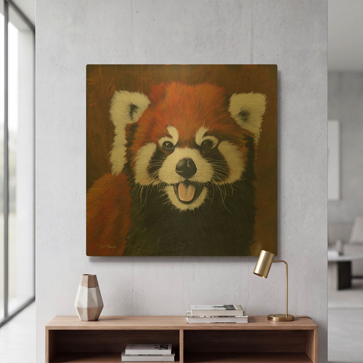 'Red' By Britt Hallowell Gold Metal Wall Art