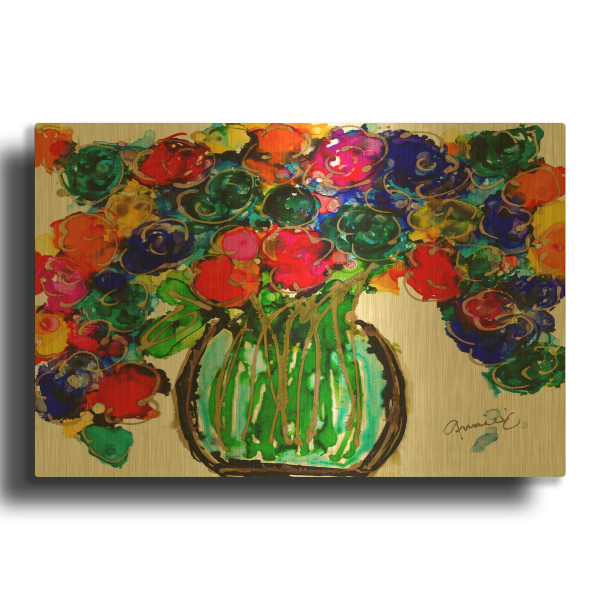 'Bubbles Of Blessings' By Lovitude Gold Metal Wall Art