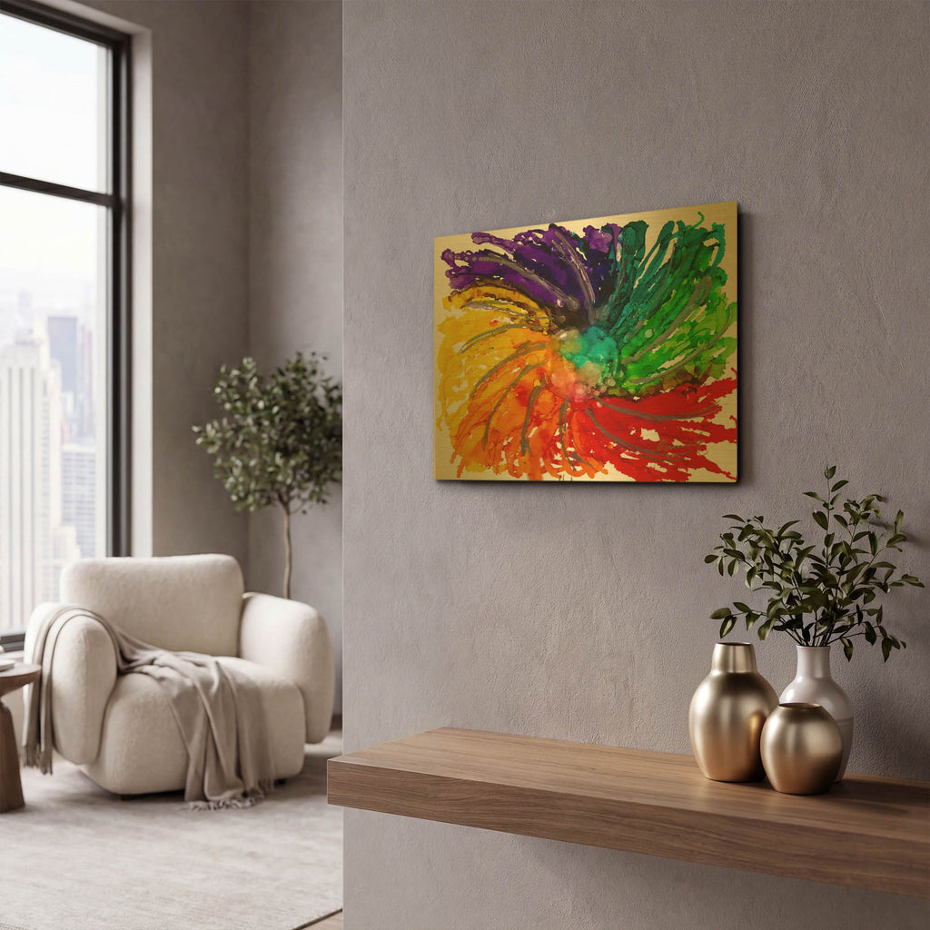 'Earth Light' By Lovitude Gold Metal Wall Art