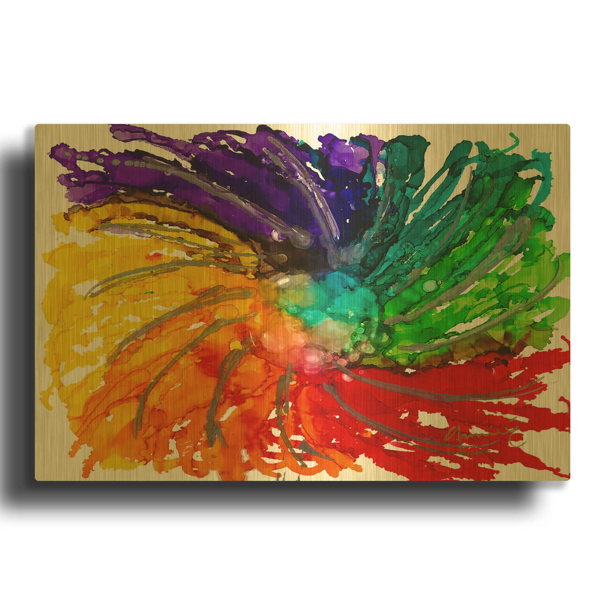 'Earth Light' By Lovitude Gold Metal Wall Art