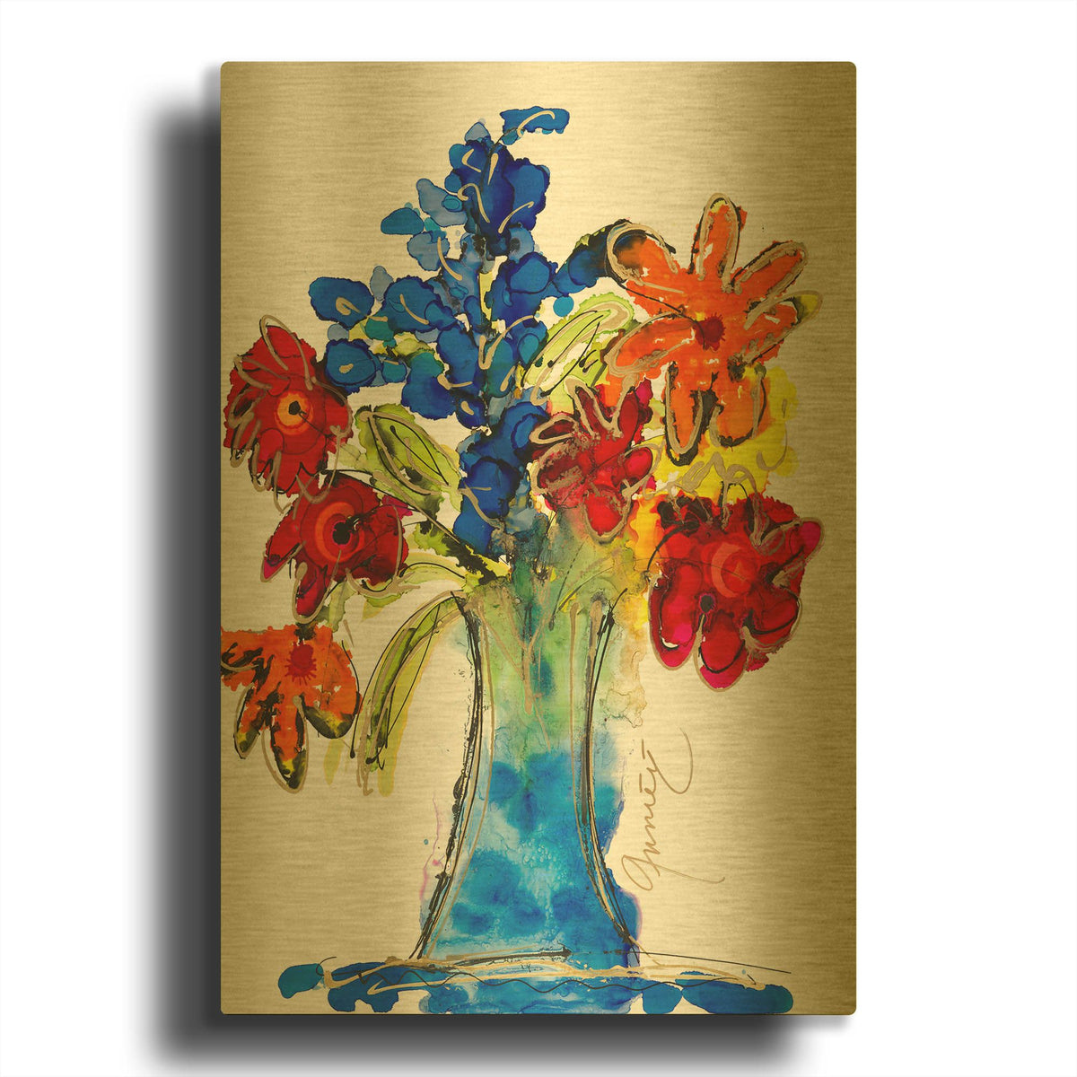 'Garden Of Love' By Lovitude Gold Metal Wall Art