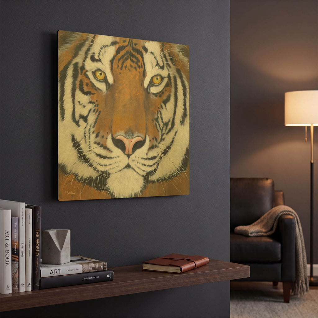 'Tiger Gaze' By Britt Hallowell Gold Metal Wall Art