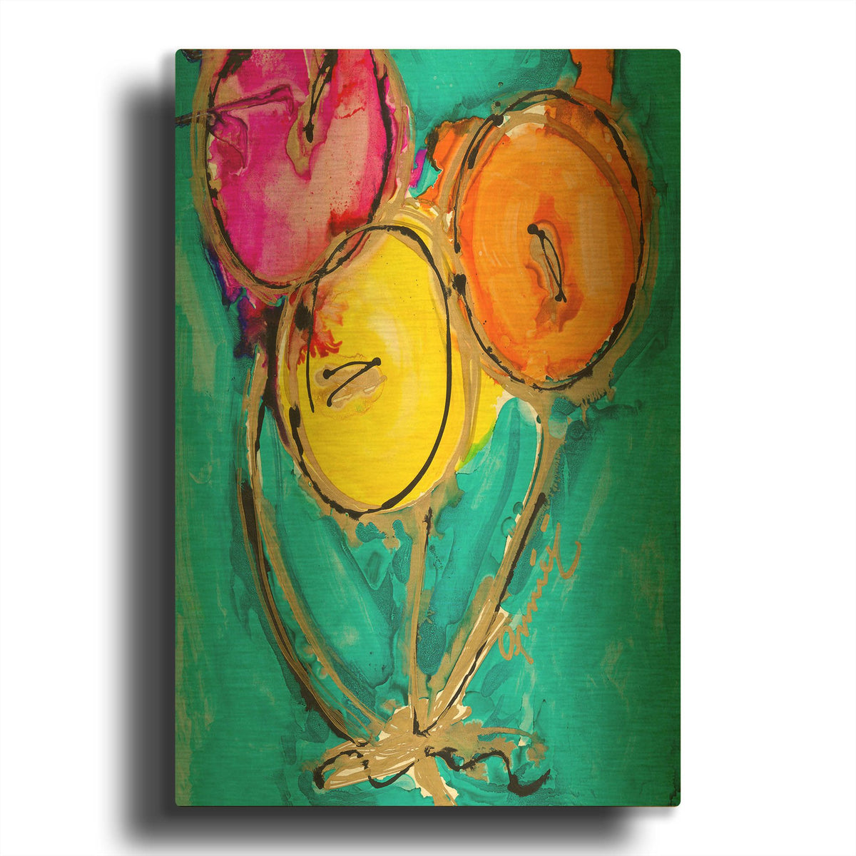 'Lets Float' By Lovitude Gold Metal Wall Art