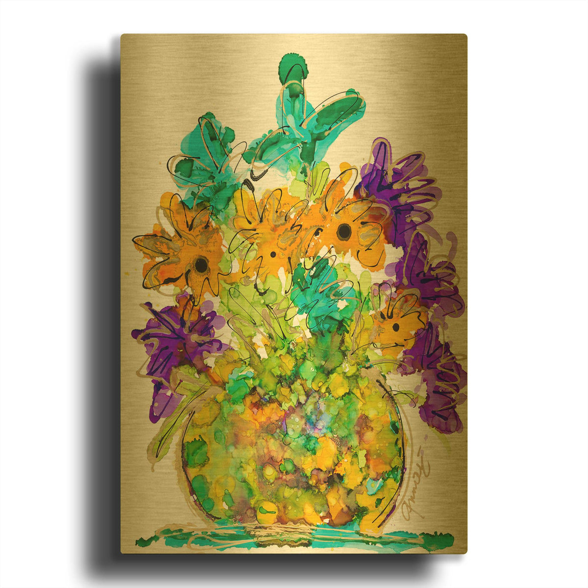 'Perfect Harmony' By Lovitude Gold Metal Wall Art