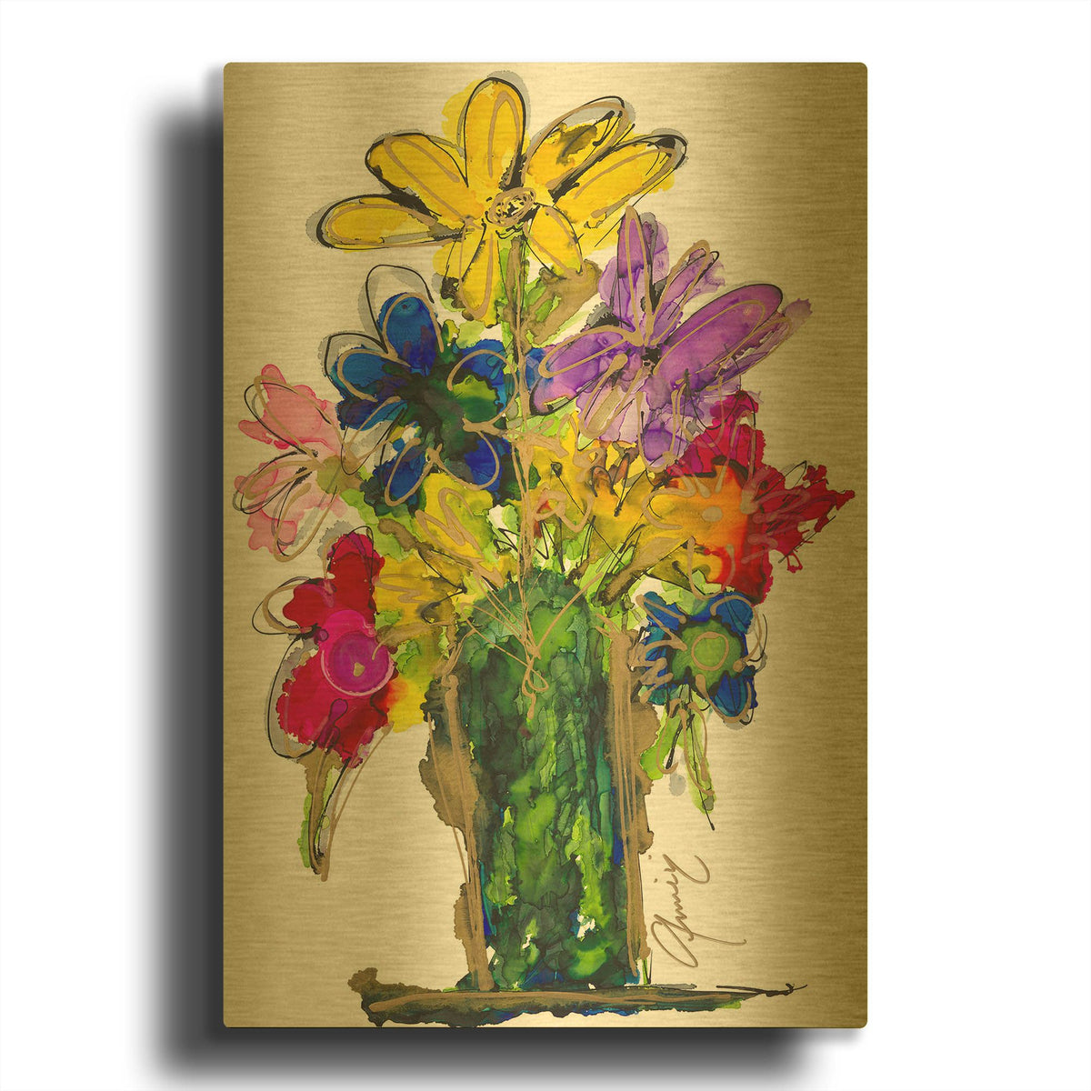 'Strength' By Lovitude Gold Metal Wall Art