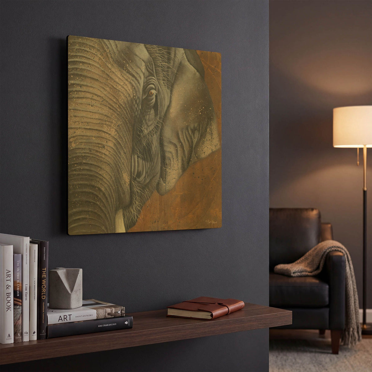 'The Gentlest Giant' By Britt Hallowell Gold Metal Wall Art