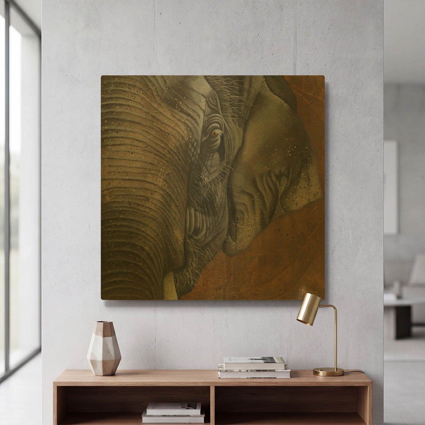 'The Gentlest Giant' By Britt Hallowell Gold Metal Wall Art