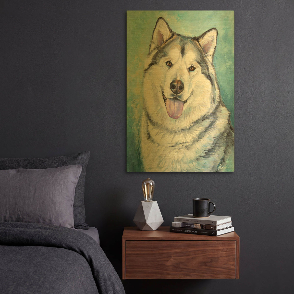 'Dogs Alaskan Malamute' By Lindsay Kivi Gold Metal Wall Art