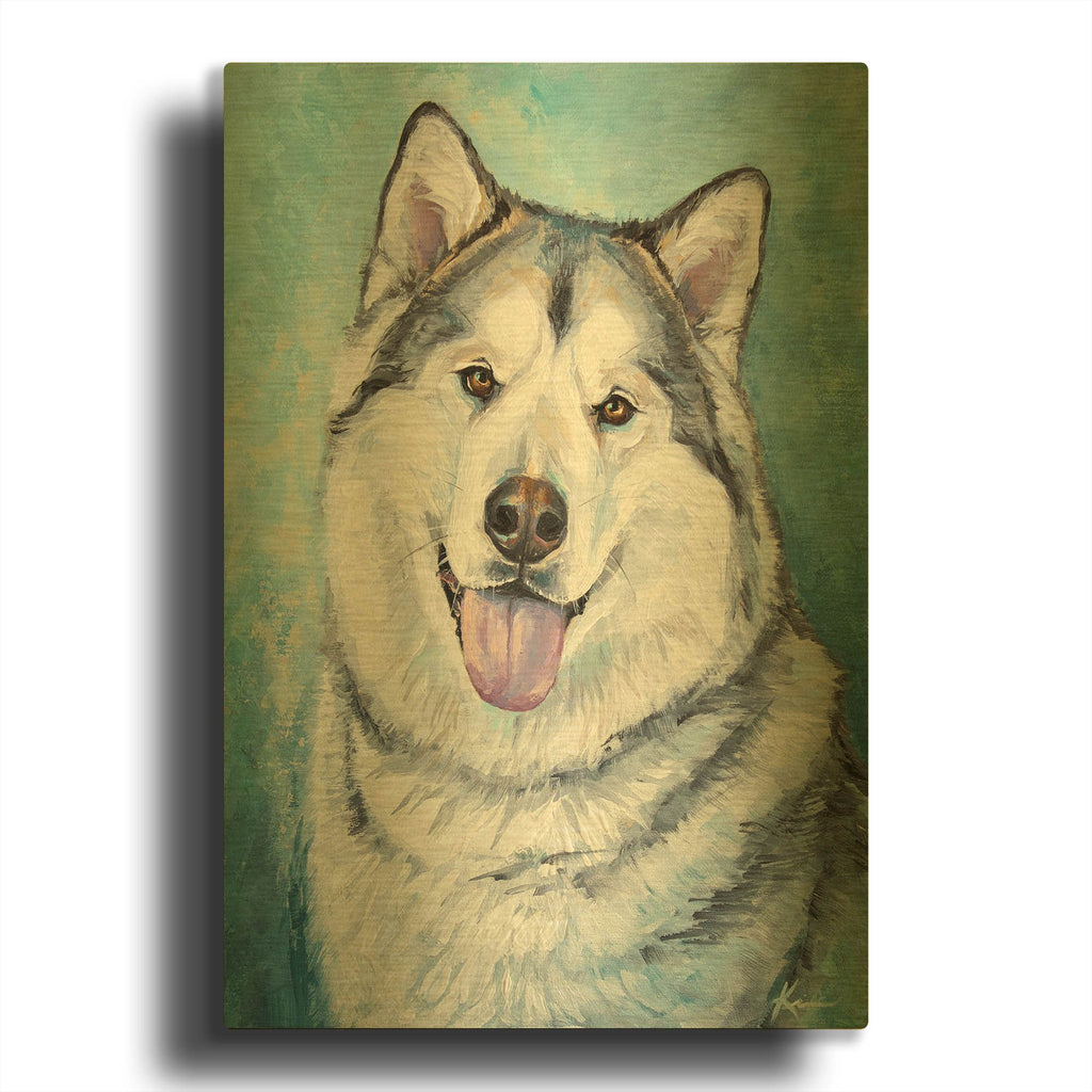 'Dogs Alaskan Malamute' By Lindsay Kivi Gold Metal Wall Art