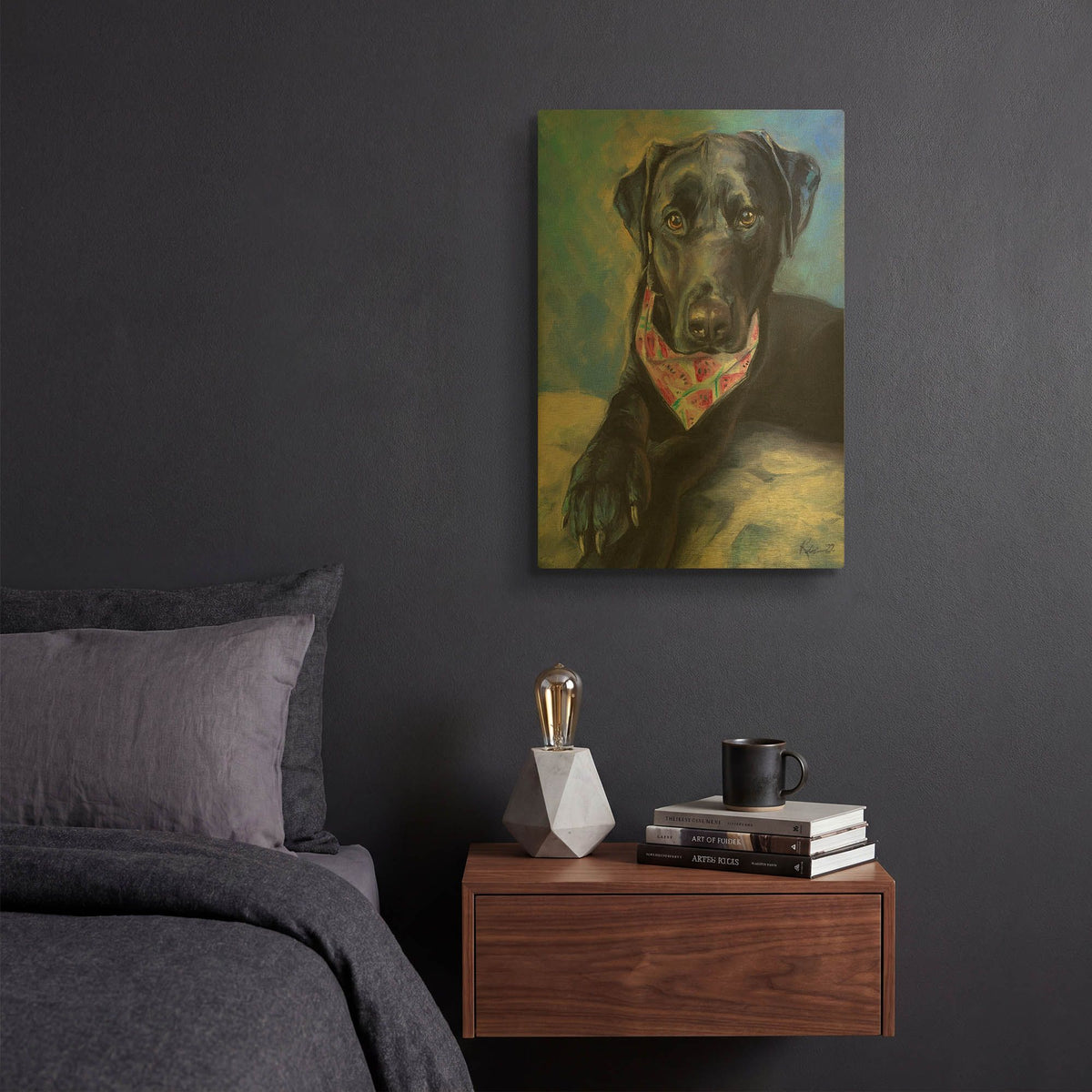 'Dogs Black Lab Puppy' By Lindsay Kivi Gold Metal Wall Art