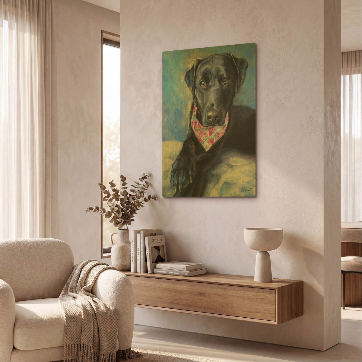'Dogs Black Lab Puppy' By Lindsay Kivi Gold Metal Wall Art