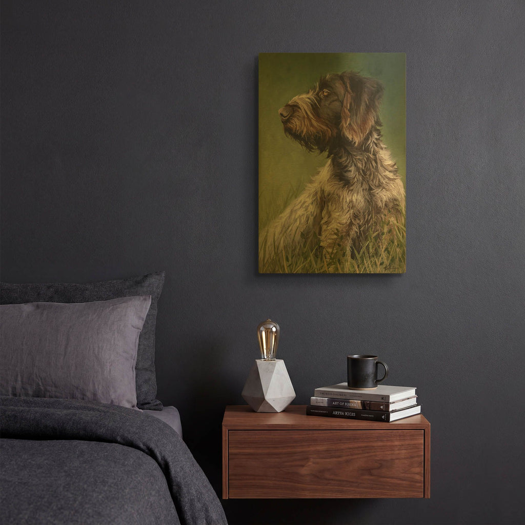 'Dogs German Wirehaired Pointer' By Lindsay Kivi Gold Metal Wall Art