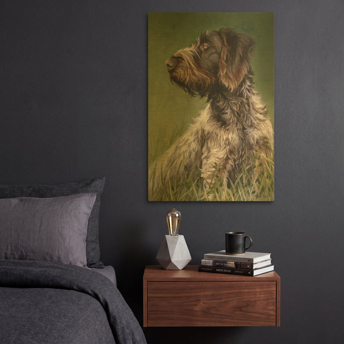 'Dogs German Wirehaired Pointer' By Lindsay Kivi Gold Metal Wall Art