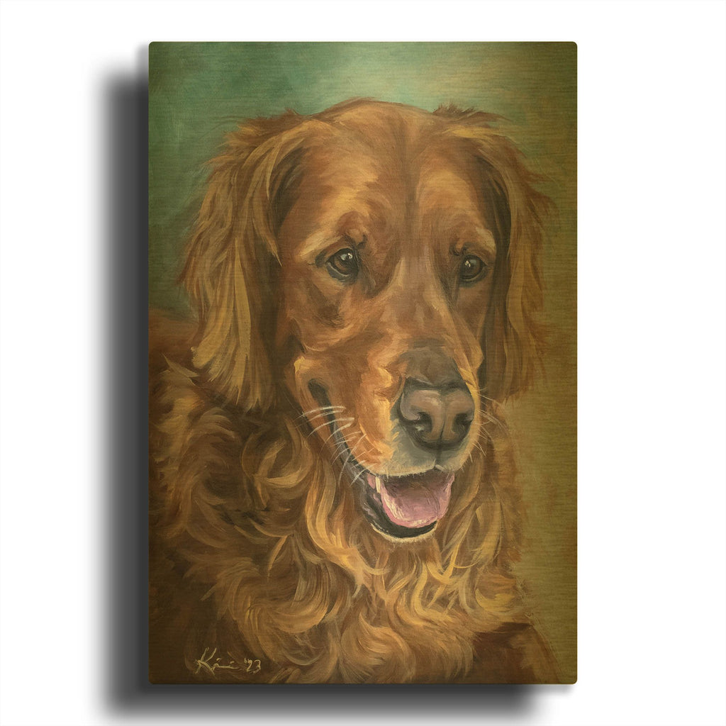 'Dogs Golden Retriever' By Lindsay Kivi Gold Metal Wall Art