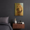 'Dogs Goldendoodle' By Lindsay Kivi Gold Metal Wall Art