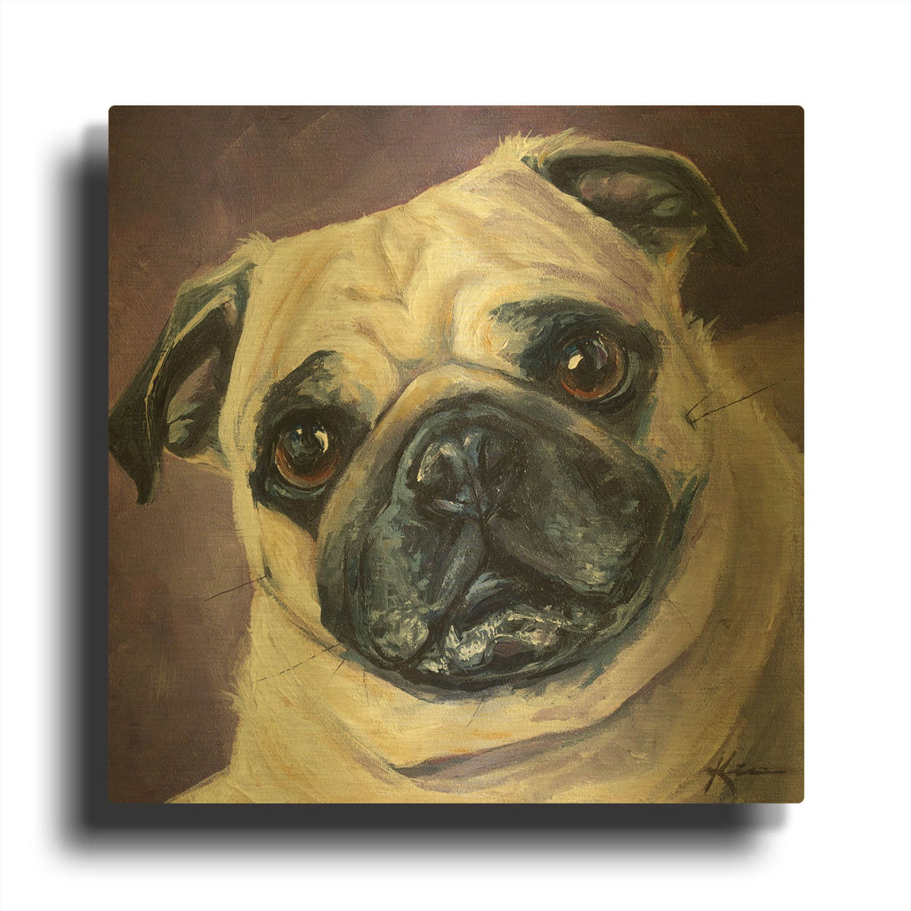 'Dogs Pug' By Lindsay Kivi Gold Metal Wall Art