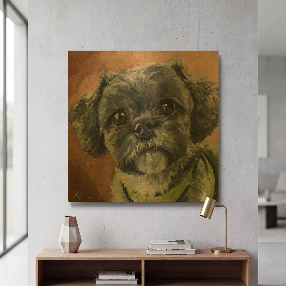 'Dogs Shih Tzu' By Lindsay Kivi Gold Metal Wall Art