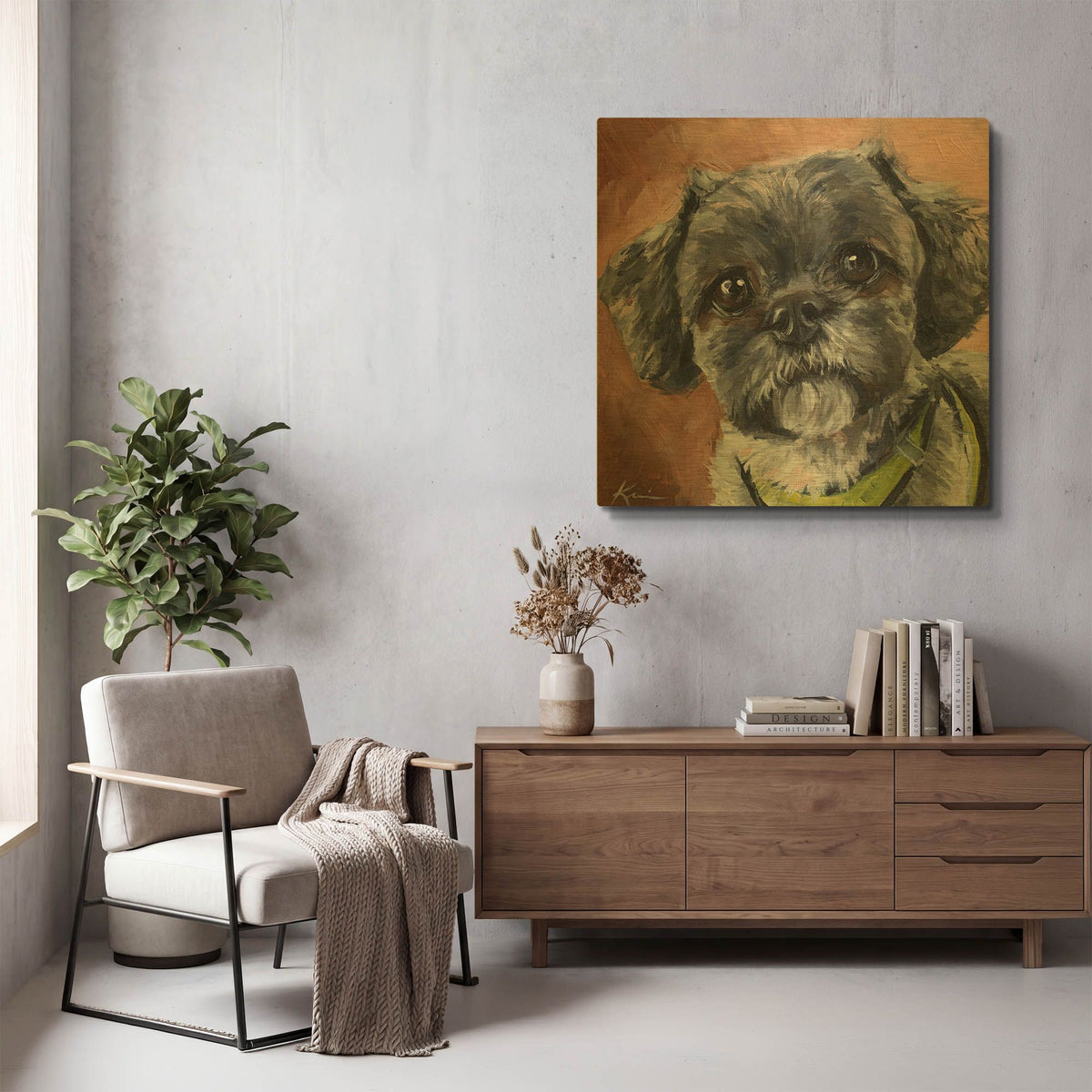 'Dogs Shih Tzu' By Lindsay Kivi Gold Metal Wall Art