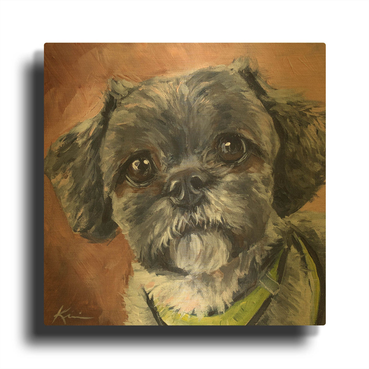 'Dogs Shih Tzu' By Lindsay Kivi Gold Metal Wall Art