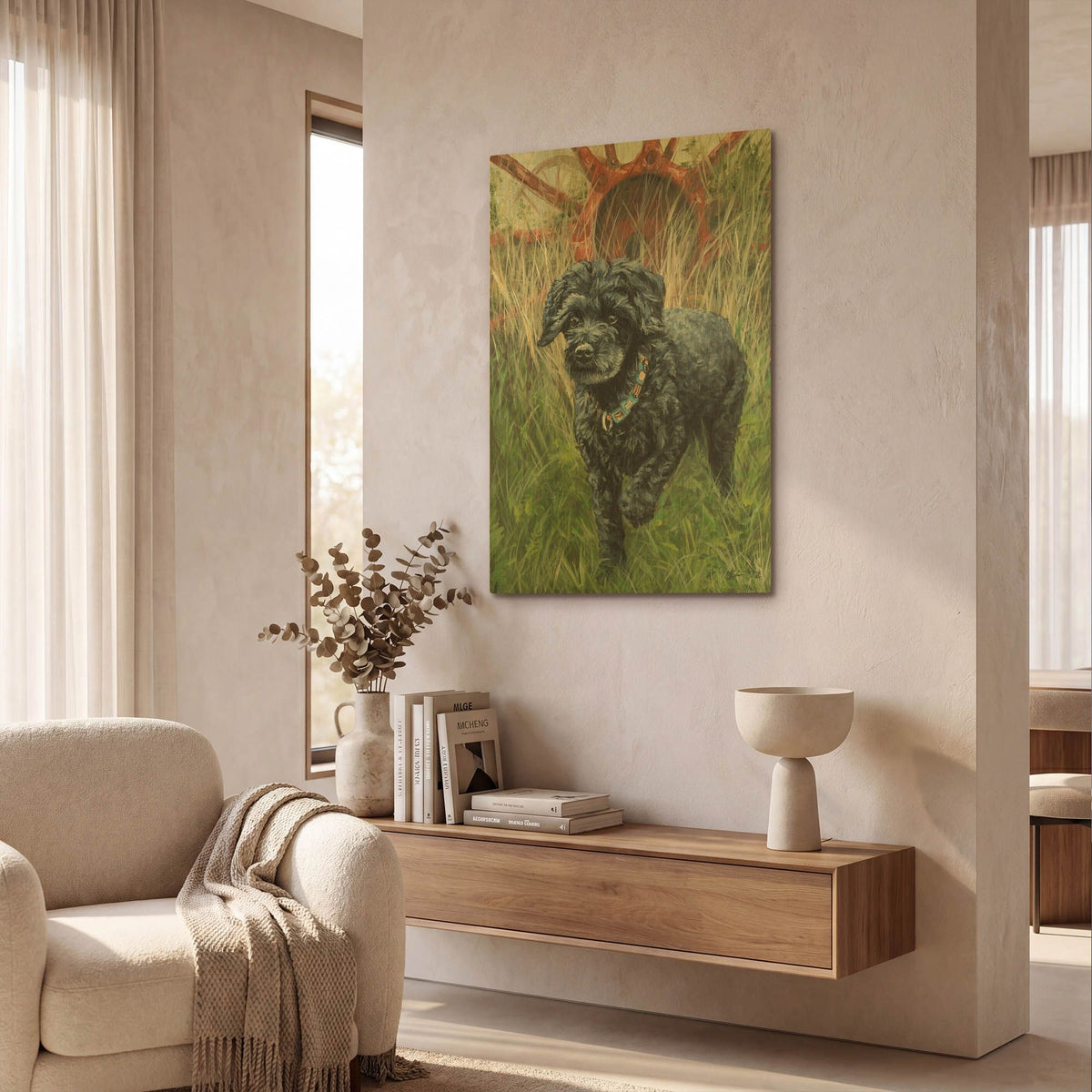'Dogs Toy Poodle' By Lindsay Kivi Gold Metal Wall Art