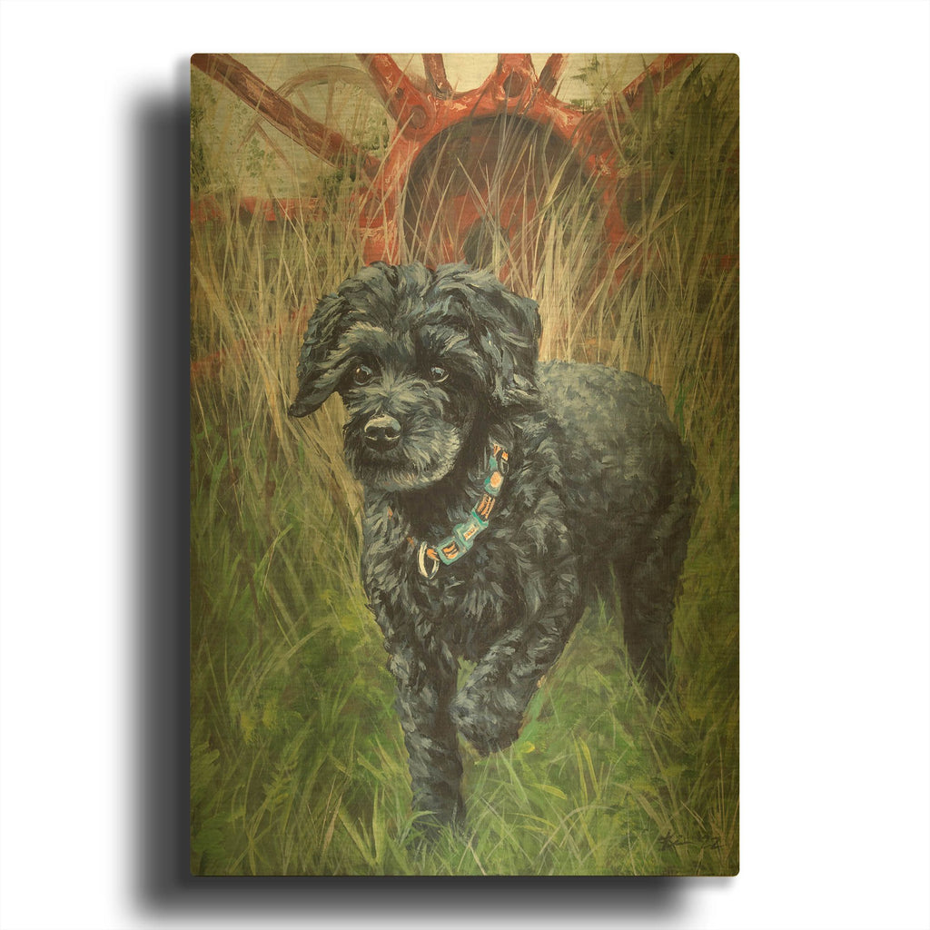 'Dogs Toy Poodle' By Lindsay Kivi Gold Metal Wall Art