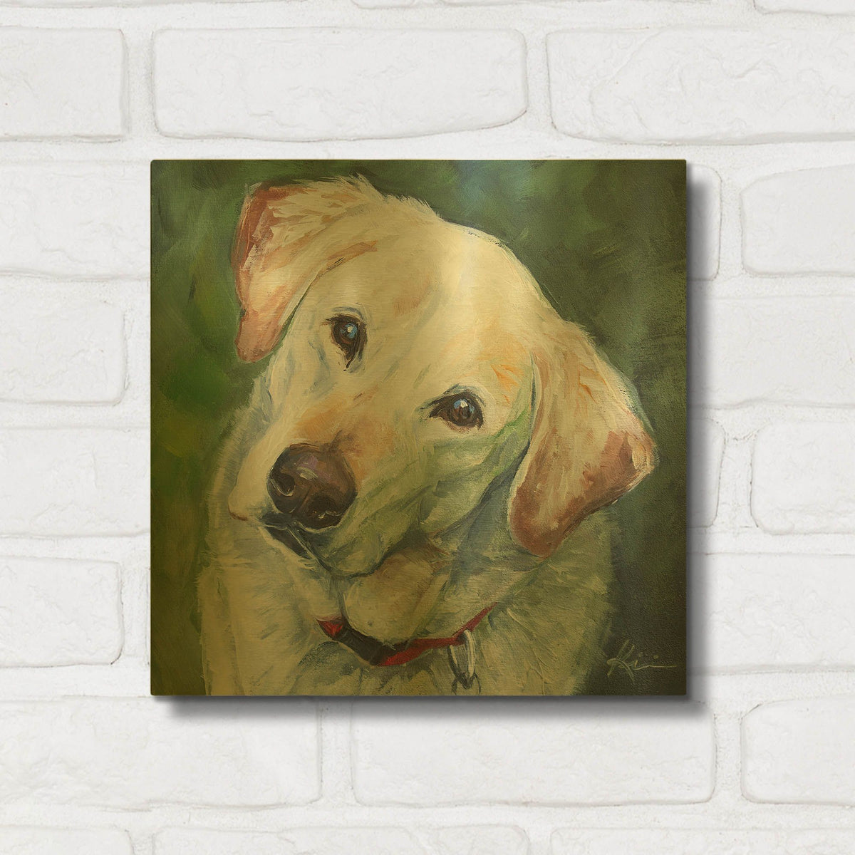 'Dogs Yellow Lab' By Lindsay Kivi Gold Metal Wall Art