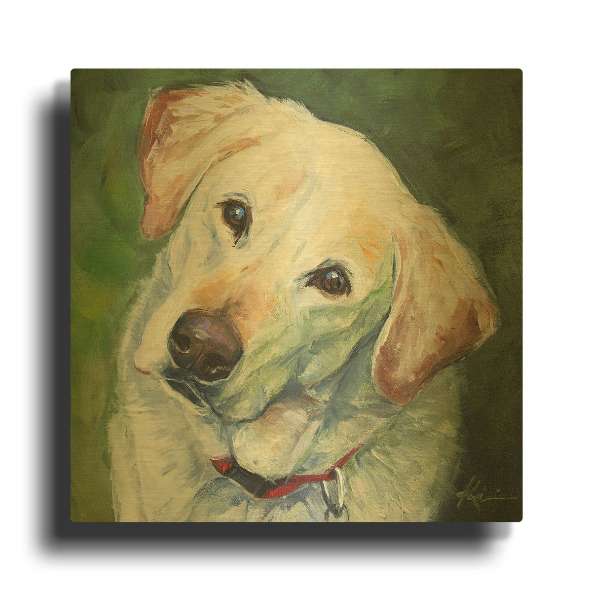 'Dogs Yellow Lab' By Lindsay Kivi Gold Metal Wall Art