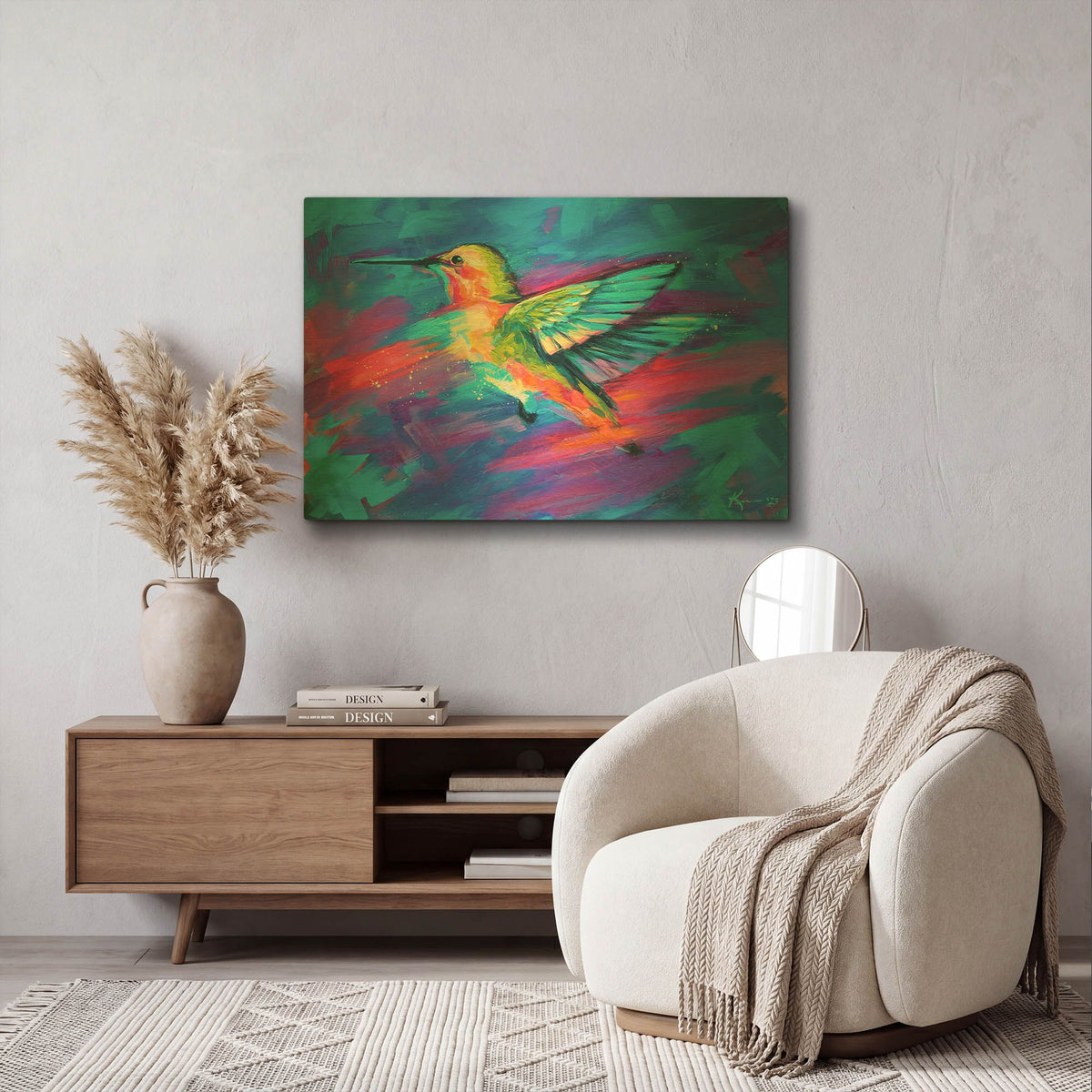 'Hummingbird Colorful' By Lindsay Kivi Gold Metal Wall Art