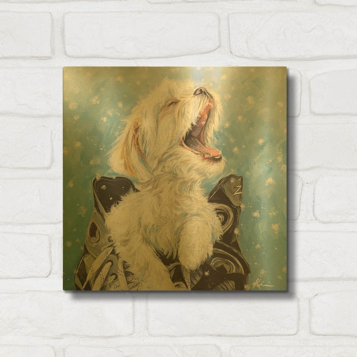 'Let It Snow Shichon' By Lindsay Kivi Gold Metal Wall Art