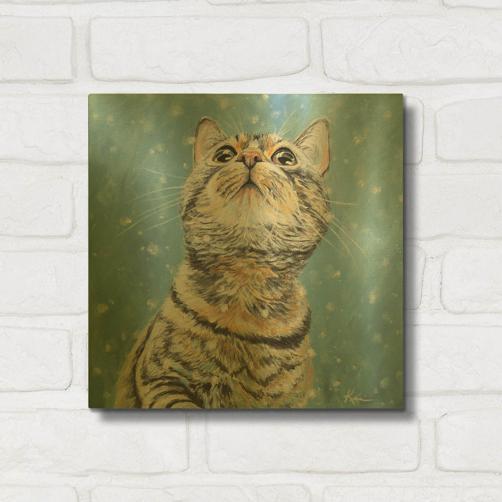 'Let It Snow Tabby' By Lindsay Kivi Gold Metal Wall Art