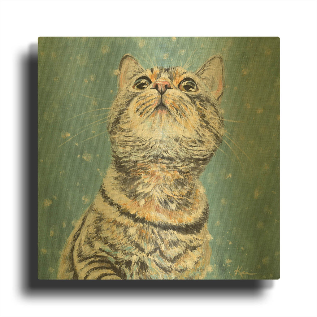 'Let It Snow Tabby' By Lindsay Kivi Gold Metal Wall Art