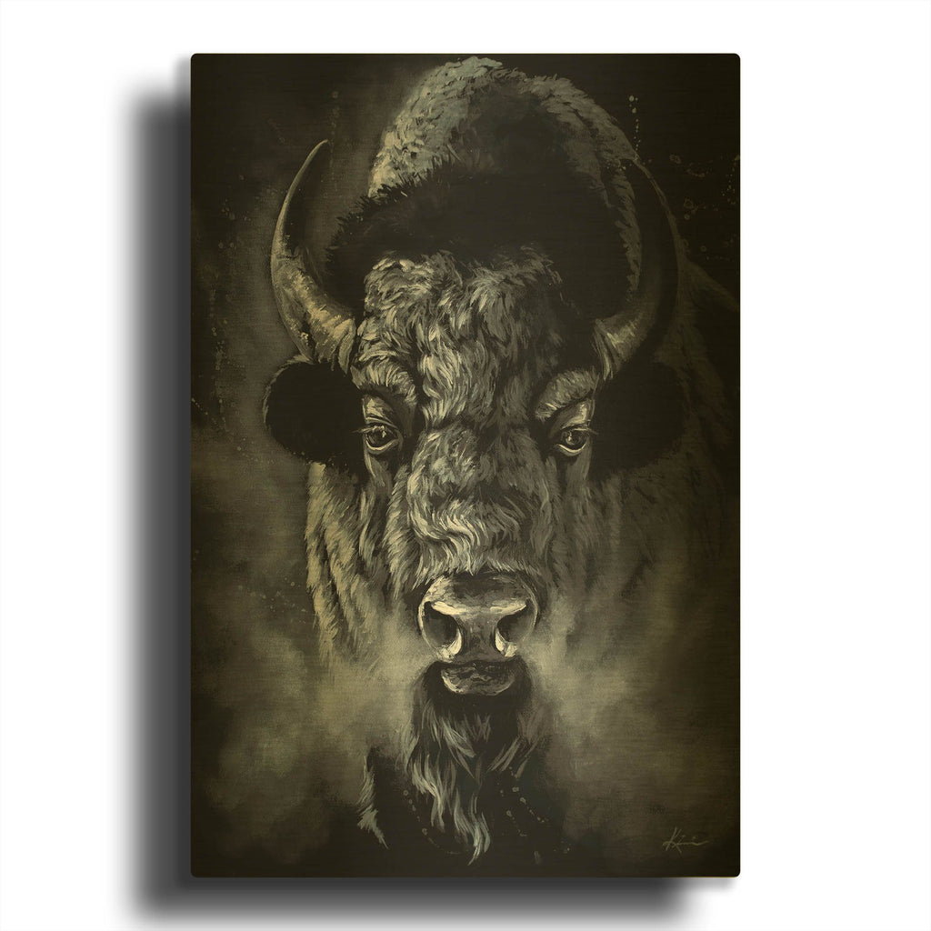 'Monochrome Series Ghost Of The Plains' By Lindsay Kivi Gold Metal Wall Art