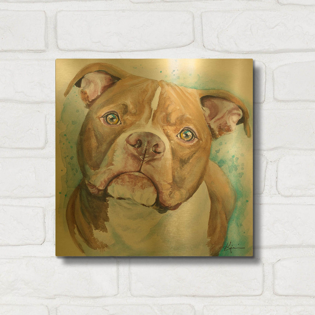 'Must Love Dogs American Pit Bull' By Lindsay Kivi Gold Metal Wall Art