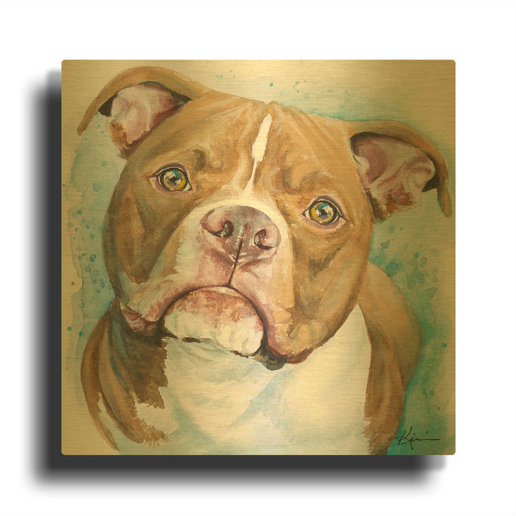 'Must Love Dogs American Pit Bull' By Lindsay Kivi Gold Metal Wall Art