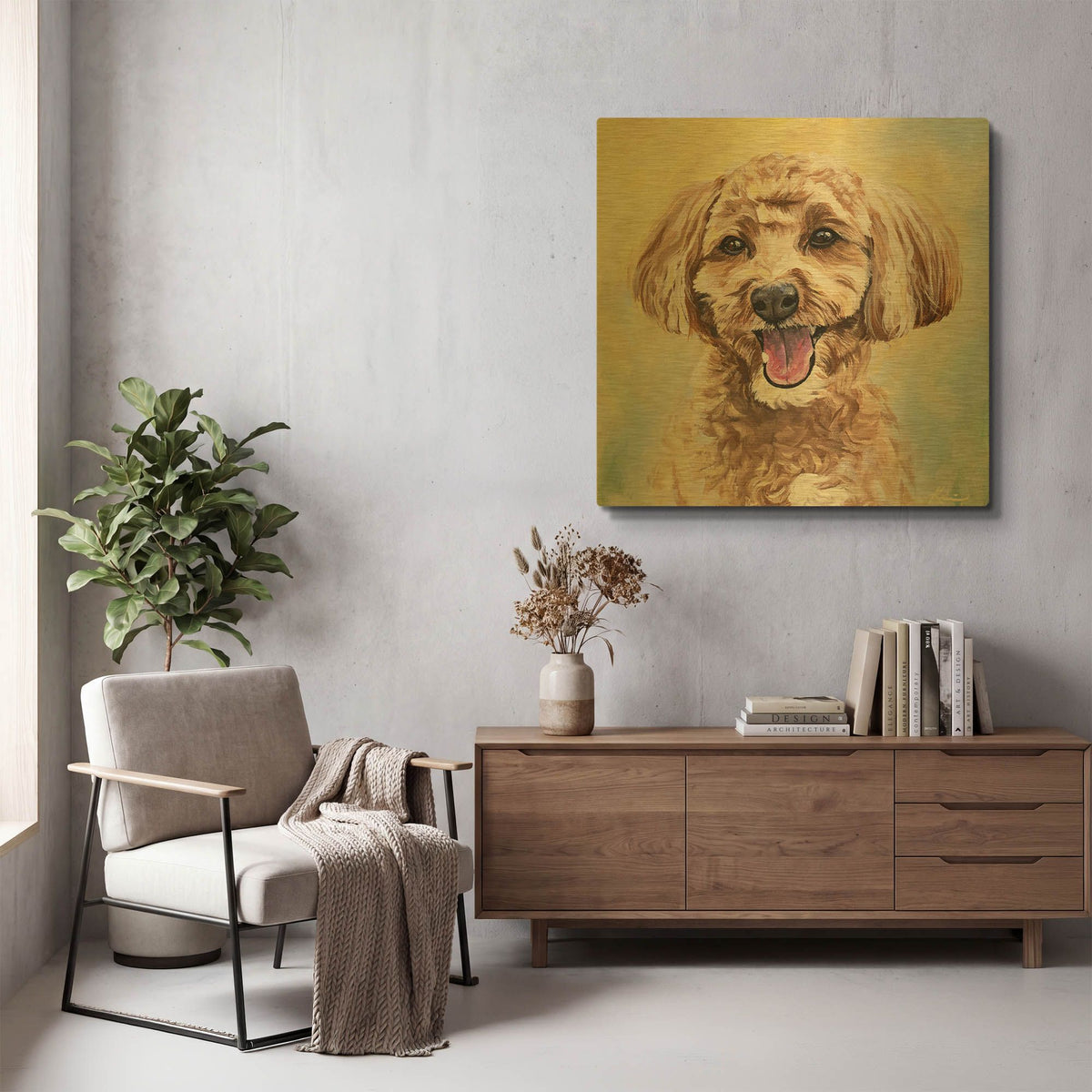 'Must Love Dogs Cavapoo' By Lindsay Kivi Gold Metal Wall Art