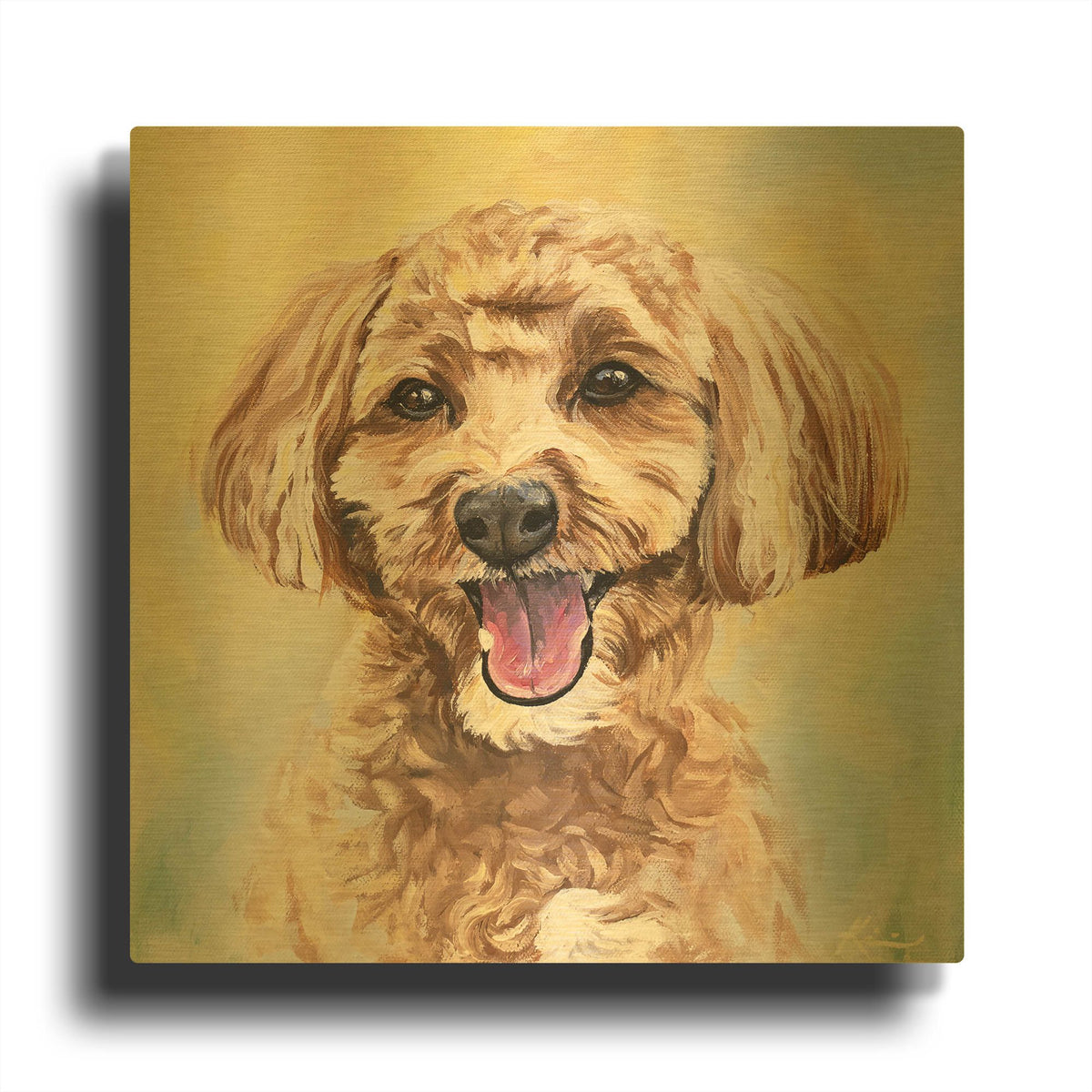'Must Love Dogs Cavapoo' By Lindsay Kivi Gold Metal Wall Art