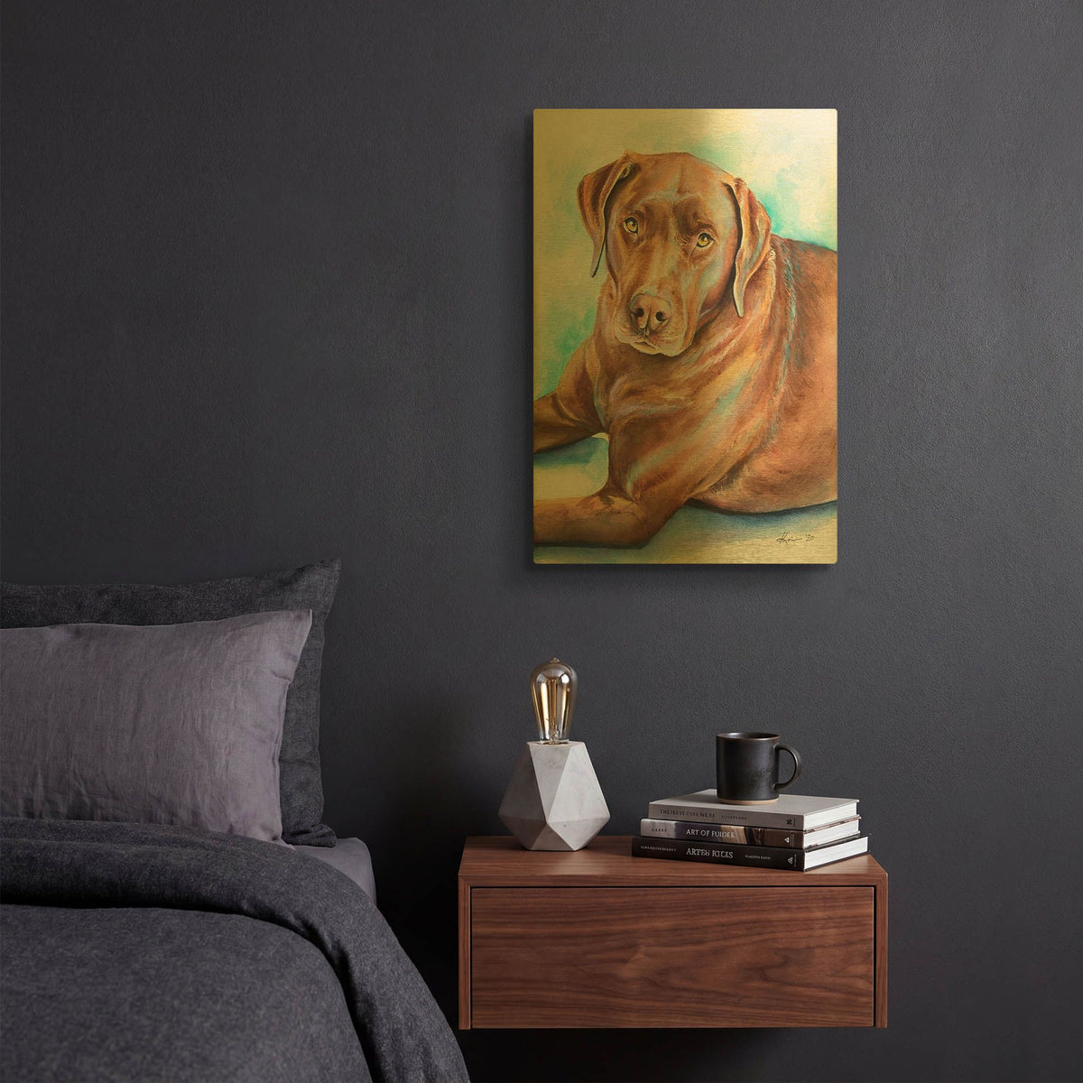 'Must Love Dogs Chocolate Lab' By Lindsay Kivi Gold Metal Wall Art
