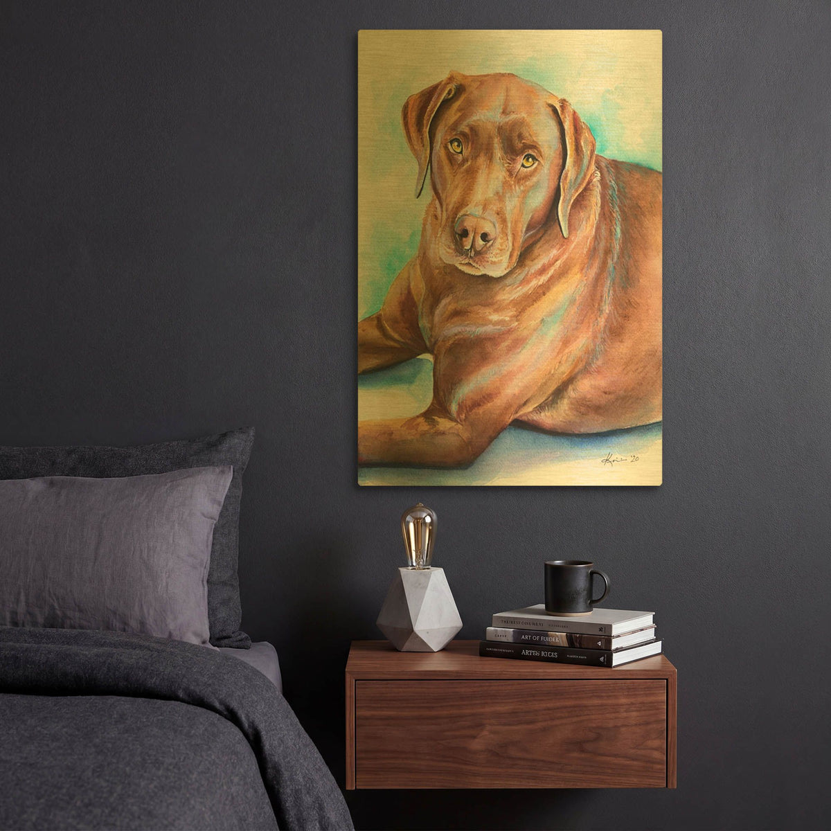 'Must Love Dogs Chocolate Lab' By Lindsay Kivi Gold Metal Wall Art