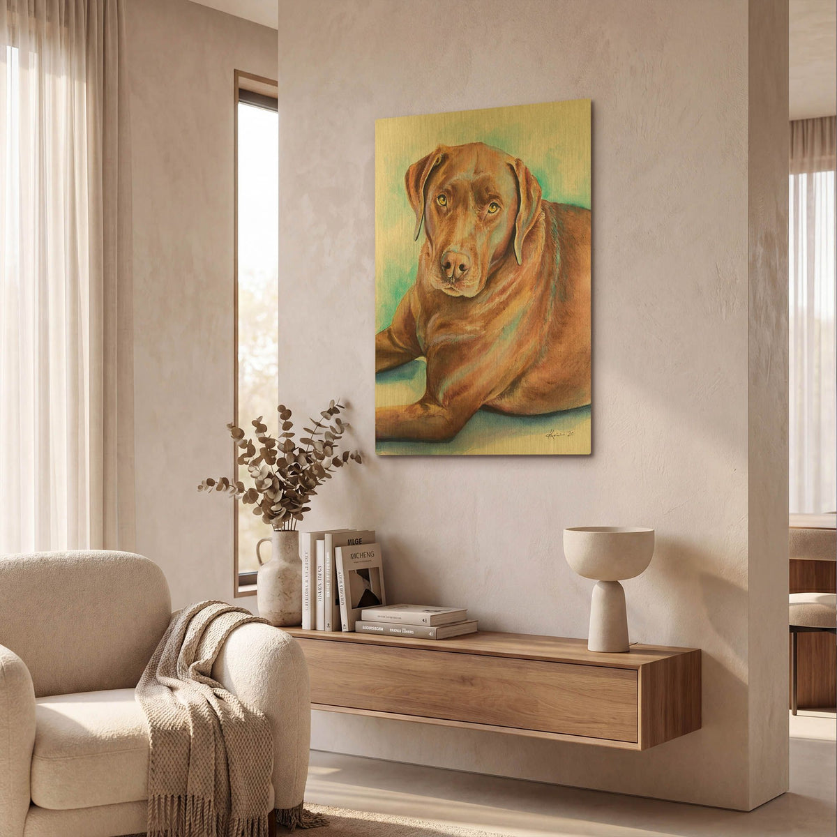 'Must Love Dogs Chocolate Lab' By Lindsay Kivi Gold Metal Wall Art