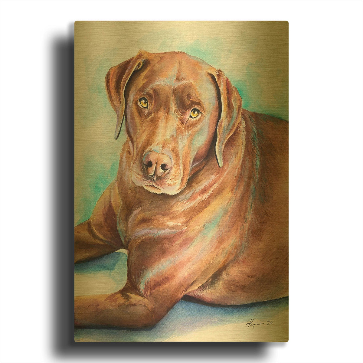 'Must Love Dogs Chocolate Lab' By Lindsay Kivi Gold Metal Wall Art