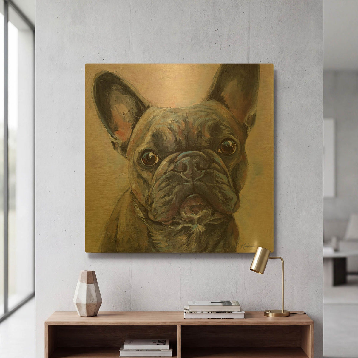 'Must Love Dogs French Bulldog' By Lindsay Kivi Gold Metal Wall Art