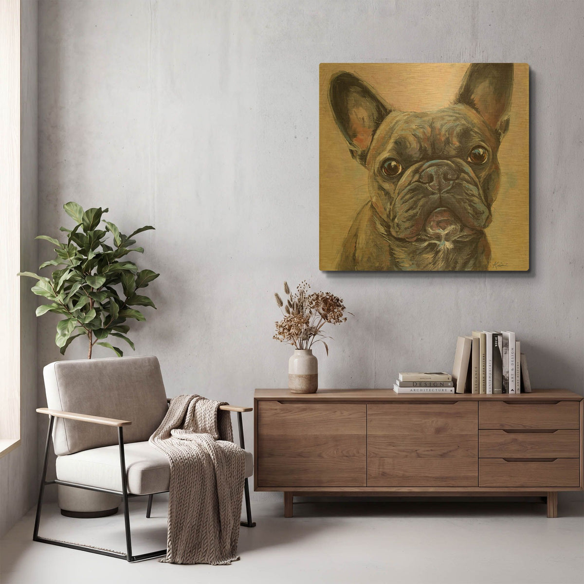 'Must Love Dogs French Bulldog' By Lindsay Kivi Gold Metal Wall Art