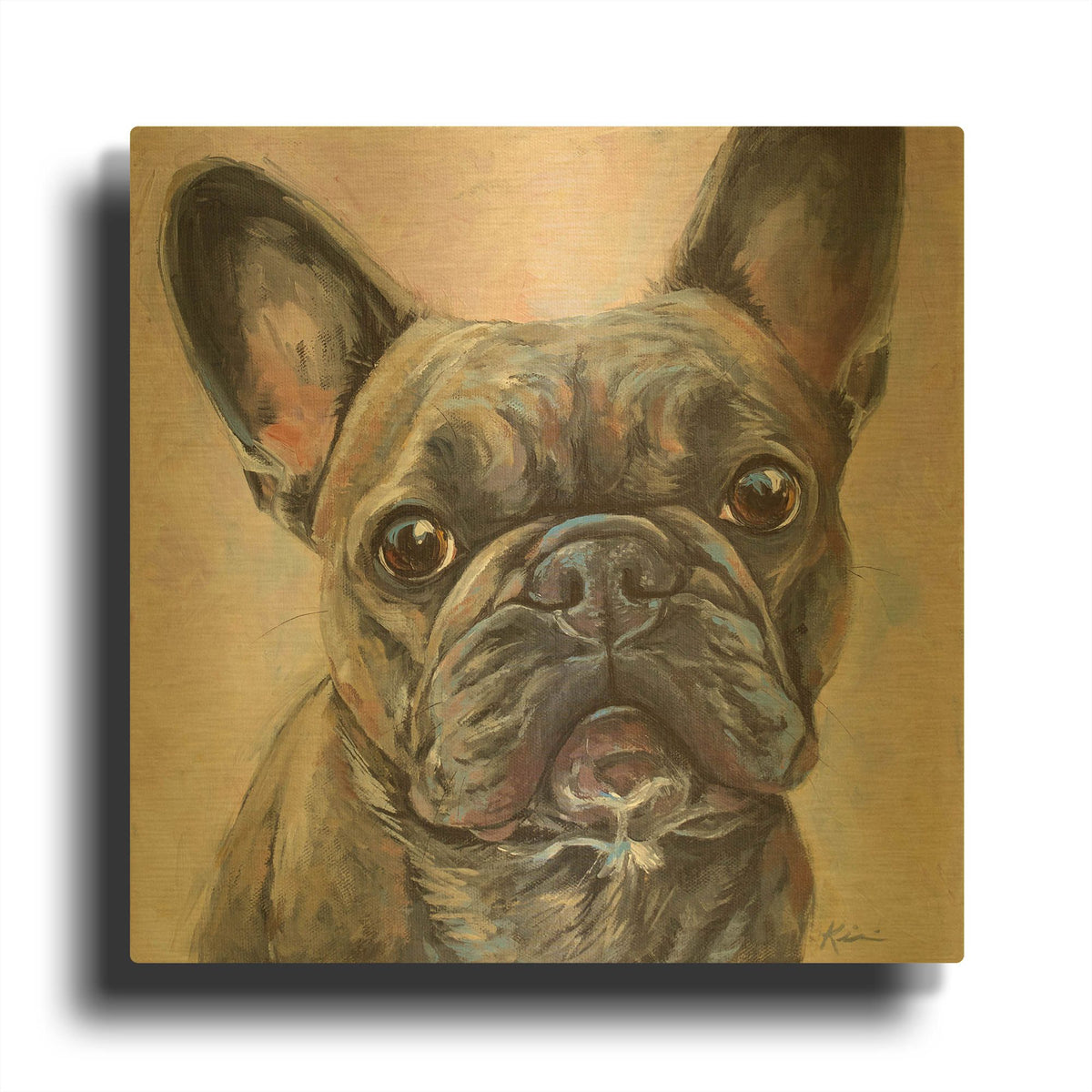 'Must Love Dogs French Bulldog' By Lindsay Kivi Gold Metal Wall Art