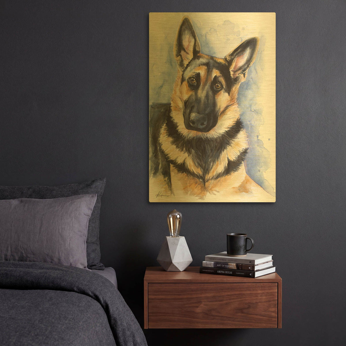 'Must Love Dogs German Shepherd' By Lindsay Kivi Gold Metal Wall Art