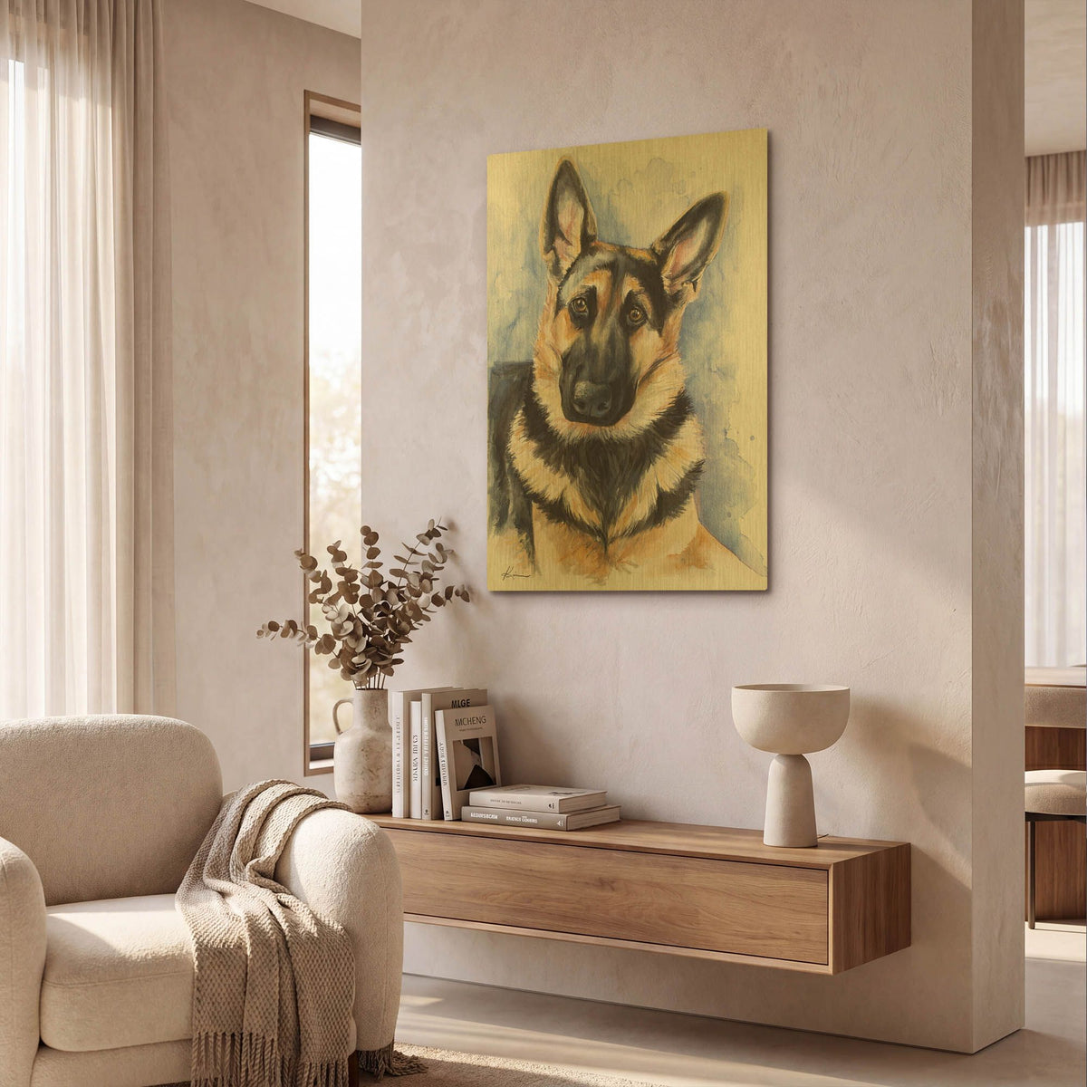 'Must Love Dogs German Shepherd' By Lindsay Kivi Gold Metal Wall Art