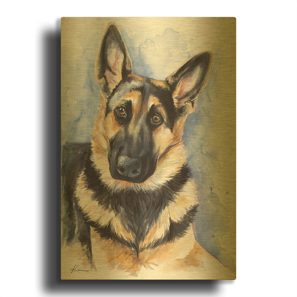 'Must Love Dogs German Shepherd' By Lindsay Kivi Gold Metal Wall Art