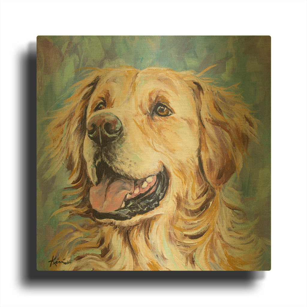 'Must Love Dogs Golden Retriever' By Lindsay Kivi Gold Metal Wall Art