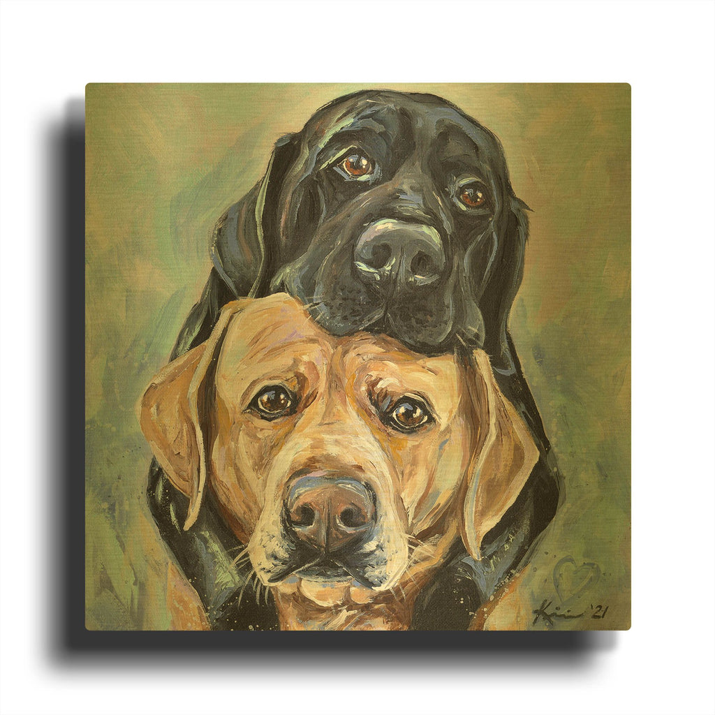 'Must Love Dogs Labs' By Lindsay Kivi Gold Metal Wall Art