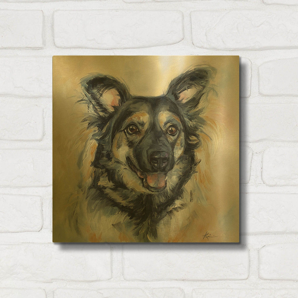'Must Love Dogs Shepherd' By Lindsay Kivi Gold Metal Wall Art