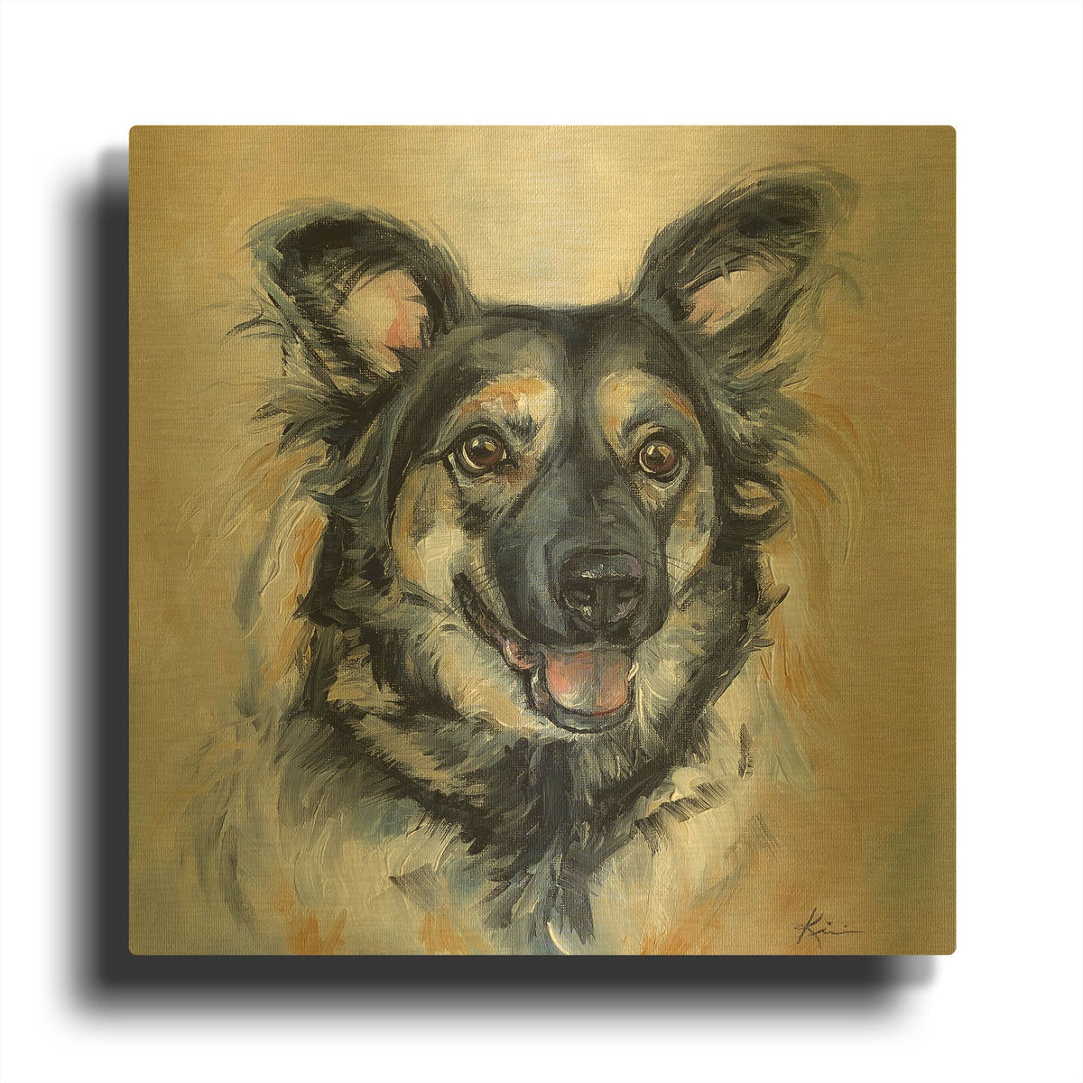 'Must Love Dogs Shepherd' By Lindsay Kivi Gold Metal Wall Art